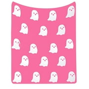 Hwkond Blankets for Beds Halloween Ghost Blanket Flannel Double Sided Four Seasons Blanket Kawaii Plush Cover Blanket,130x150cm