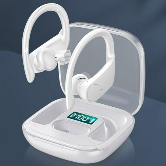 Hwkond Bluetooth Earbuds TWS-Headphones With Ear Hooks Digital Display Key-Control Wireless Earphones Bluetooth 5.2 Inaudible Earbuds Headset For Training Sport 25% Off Promotion