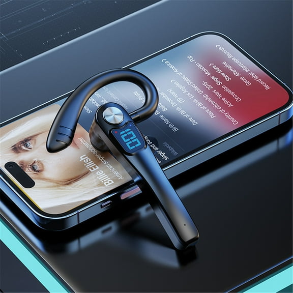 Hwkond Bluetooth Earphone Business Sports Bluetooth Headset With Digital Display Sports Ear-mounted Stereo Headset Up to 25% Off