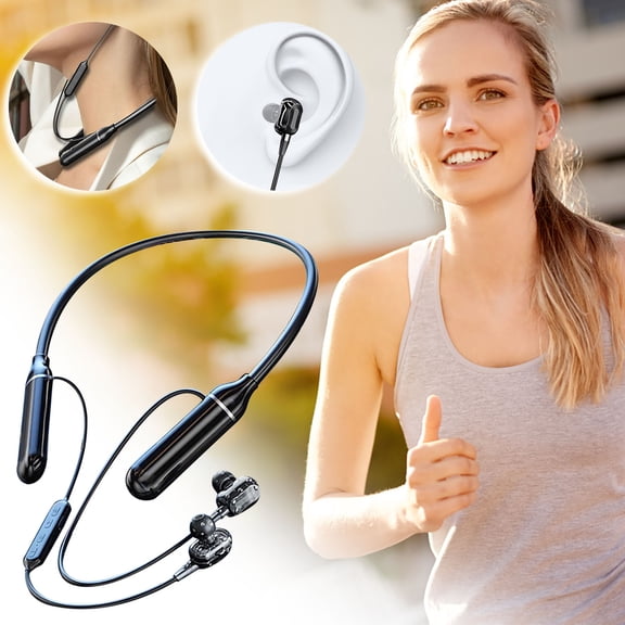 Hwkond Bluetooth Earphone New 5.3 Neck Mounted Wireless Bluetooth Trends 4-speaker Ultra Long Standby Neck Mounted Universal Sports Earphones Up to 25% Off