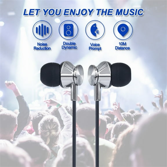 Hwkond Bluetooth Headphones Bluetooth 5.0 Magnetic Attraction Earphones Neck Wireless Headphone Stereo Sports Earbuds Headsets With Microphone