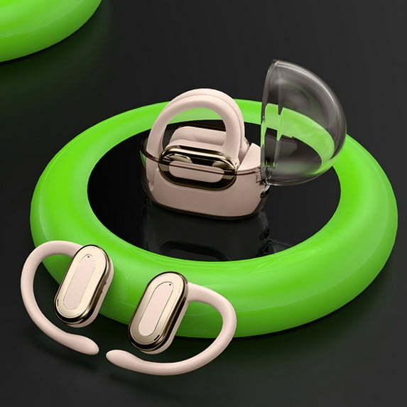 Hwkond Bluetooth Headphones Wireless Earbuds High-capacity Transparent Case Bluetooth Earbuds Wireless Sports Earphones With Extended Battery Life And Secure Fitness on Clearance