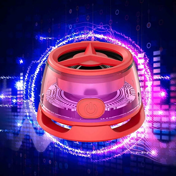 Hwkond Bluetooth Speaker Magnetic Game Bluetooth Mini Stereo Outdoor Subwoofer Convenient RGB Lighting Transparent On Clearance