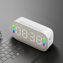 Hwkond Bluetooth Speaker Waterproof Wireless Bluetooth Speaker With FM Radio Mini Portable Card Mirror LED Night Lights Alarm Clock Sound Alarm Clock Settings For All Phone Gifts For Children