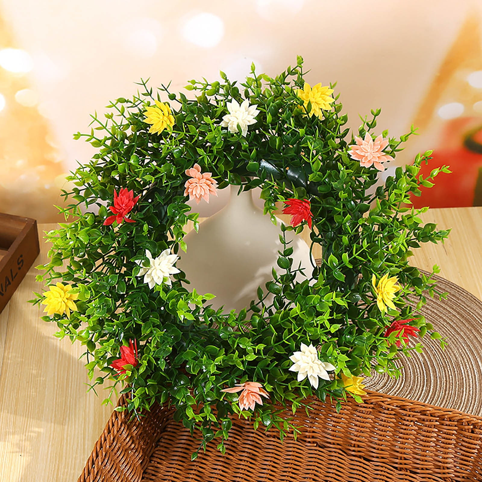 Hwkond Bulk Artificial Flowers Clearance Spring Wreaths For Front Door