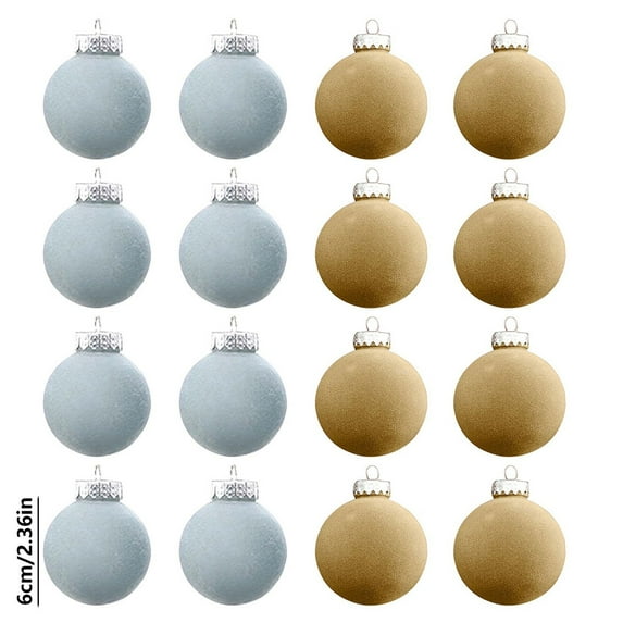 Hwkond Cheap Christmas Decorations Christmas Balls Flocked Christmas Tree Ball Ornaments Plastic Balls Xmas Decorative Hanging Ornaments Christmas Tree Decoration
