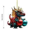 thumbnail image 1 of Hwkond Cheap Christmas Decorations Christmas Decorations Santa Claus With Blue Dragon Ornaments For Christmas Tree Hanging Cute Acrylic Christmas Pendants Dinosaur Party New Year Supplies, 1 of 4