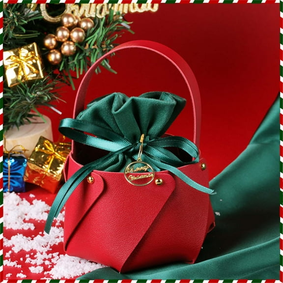 Hwkond Christmas Bags of Candy Christmas Bags Leather Tote Bucket Christmas Eve Velvet Gift Bags Christmas Fruit Candy Cloth Velvet Bags Up to 70% Off