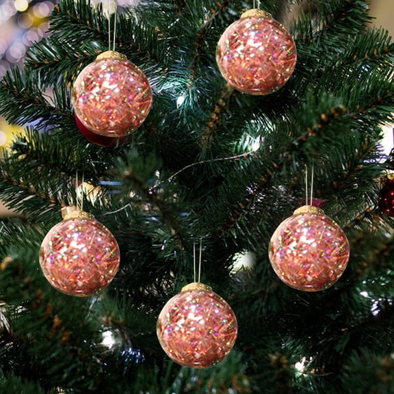 Hwkond Christmas Ball Ornaments 12.36in/4pc New Christmas Balls Transparent PET Silk Grass Decoration Christmas Tree Ornament Pendant Props 4PCS,Orange
