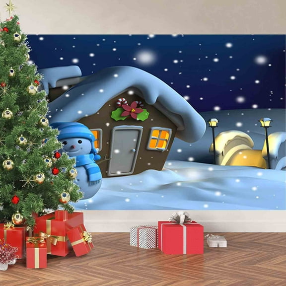 Hwkond Christmas Decor Christmas Nativity Garage Door Banner, Nativity Scene Murals Christmas Garage Decorations Cover Extra Large Merry Christmas For Photo Xmas(158x71in)