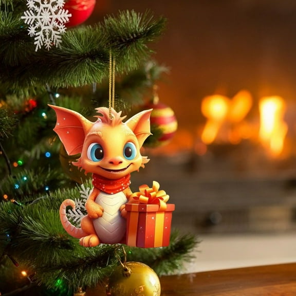 Hwkond Christmas Hanging Ornaments Christmas Baby Dragon Car Pendant Backpack Pendant Christmas Acrylic Home Decorations Up To 30% Off
