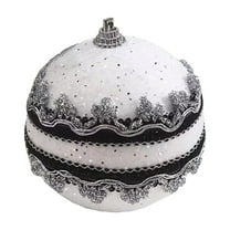 Hwkond Christmas Indoor Decor Christmas Tree Decoration Hanging Irregular Ball Pendant Home Xmas Party Supplies Black Balls Drop Ornaments(SilverD,2.36in)