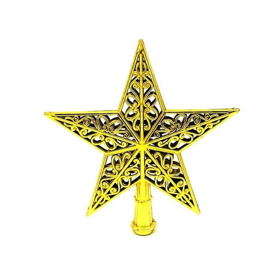 Hwkond Christmas Indoor Decor Three-dimensional Hollow Christmas Tree Top Star Christmas Decoration Five-pointed Star