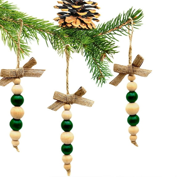 Hwkond Christmas Indoor Decorations Christmas Tree Pendants Wooden Beads String Hangings Christmas Decorations Christmas,Green