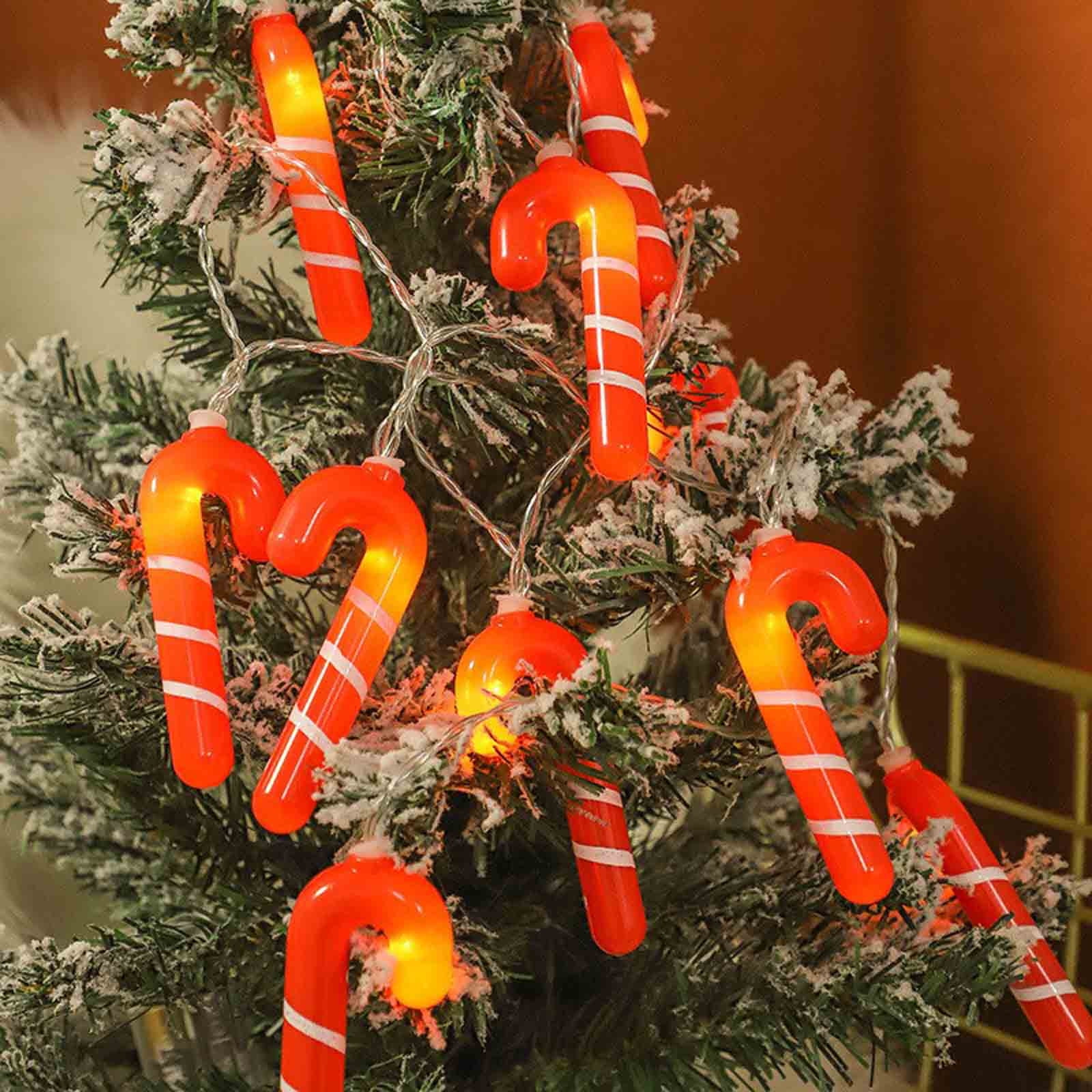 Hwkond Christmas Lights Indoor Christmas Led Cane String Christmas Tree Scene Arrangement Props With 10 LED on Clearance