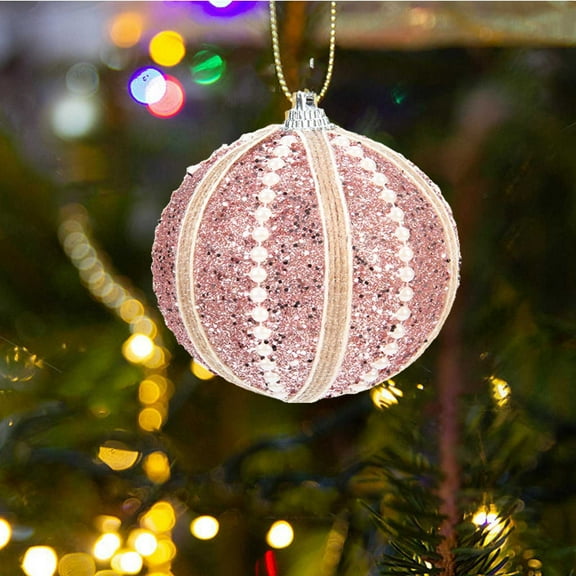 Hwkond Christmas Ornaments Clearance Christmas 8cm Christmas Tree Foam Pendant Christmas Decorations Pearl Hanging Colored,Pink