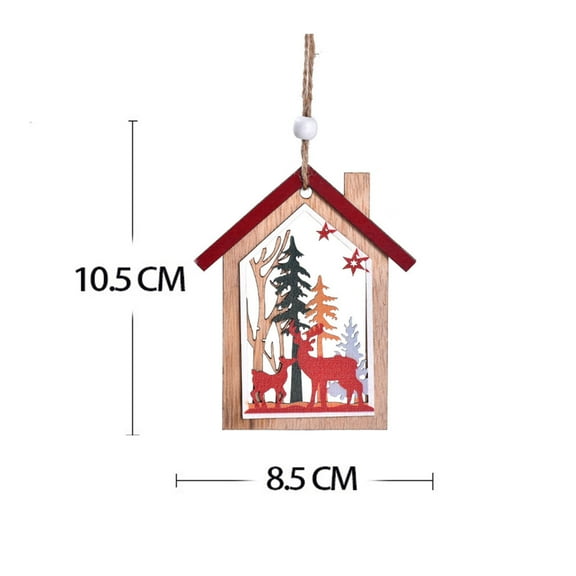 Hwkond Christmas Outdoor Decorations Christmas Decorations Christmas Tree Old Man Snowman Deer Wooden Skeleton House Hanging Wooden Printed Christmas Tree Hangings
