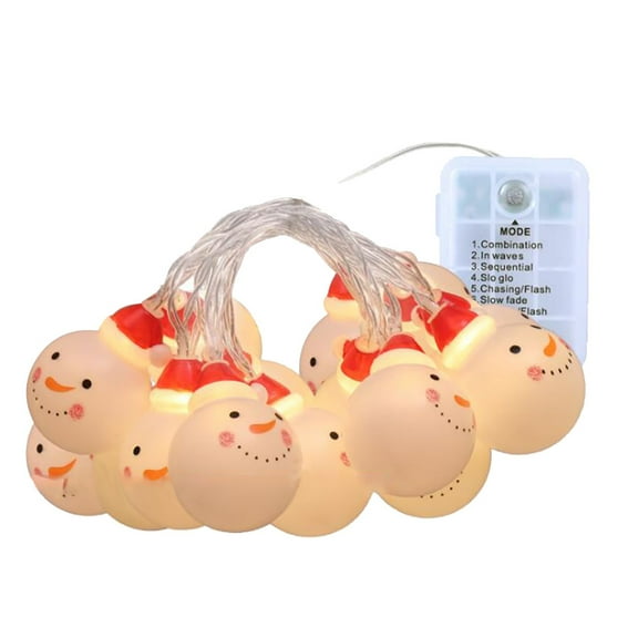 Hwkond Christmas String Lights Christmas LED String Lights Snowman Indoor Outdoor Party Xmas Tree Decor on Clearance