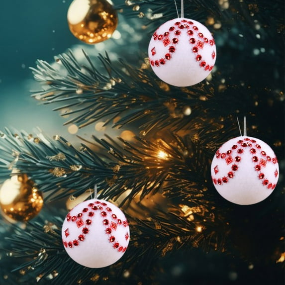 Hwkond Christmas Tree Balls 3pc Festival Pendant Accessories Elegant Christmas Tree Decorations Pendants Suitable For Indoor And Outdoor Use,White