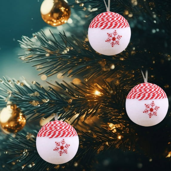 Hwkond Christmas Tree Balls 3pc Festival Pendant Accessories Elegant Christmas Tree Decorations Pendants Suitable For Indoor And Outdoor Use,White
