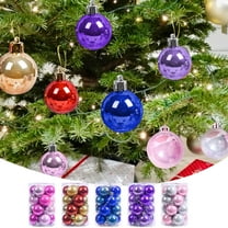 Hwkond Christmas Tree Balls Oranments Christmas Ornament 4CM/16pc Plastic Tree Ball New Pendant Hanging Decoration Bright Pearl Christmas Ball,Purple
