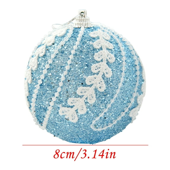 Hwkond Christmas Tree Decor Christmas Tree Decoration, Christmas Ball, Colored Ball, Dipped Powder Ball, Christmas Ornament, Single Pendant Ball, Christmas Decoration(Blue,3.14in)