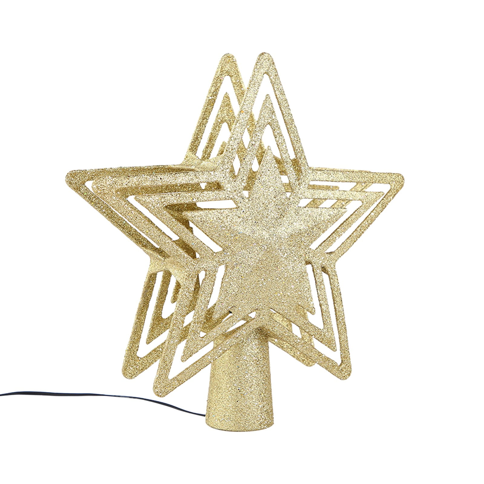 Hwkond Christmas Tree Decor Christmas Tree Top Light With Shiny Gold