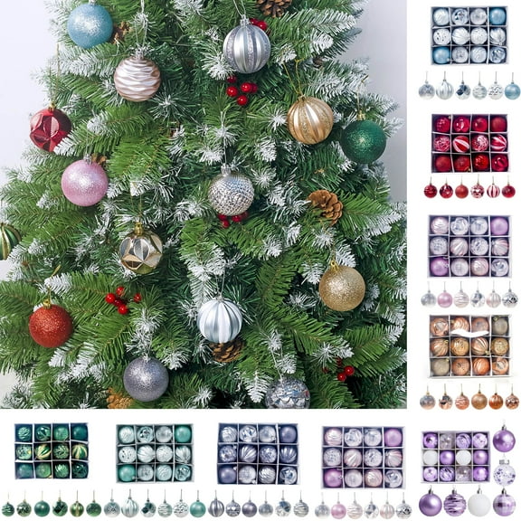 Hwkond Christmas Tree Decor Plastic Shaped Painted Balls Christmas Ornaments Balls Christmas Tree Decoration Hanging Christmas Decoration(Purple,2.36in)