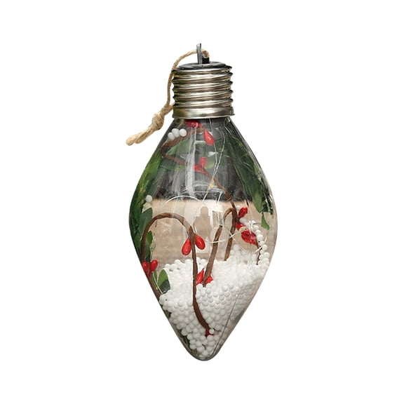 Hwkond Christmas Tree Decorations Clearance Christmas New Christmas Decoration LED Emitting Cones Christmas Tree Pendant Creatives Transparent Christmas Ball(MulticolorA,3.9in)