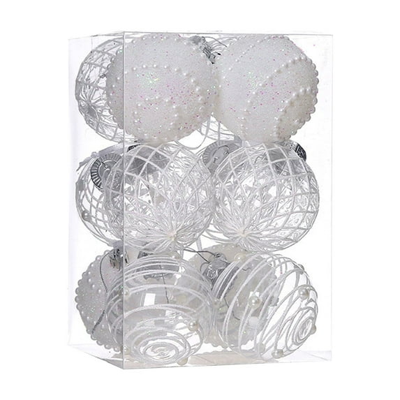 Hwkond Christmas Tree Decorations Clearance Hot Christmas Balls Indoor Outdoor Venue Decoration Gift Balls Christmas Tree Decoration Christmas Balls(White,2.76in)