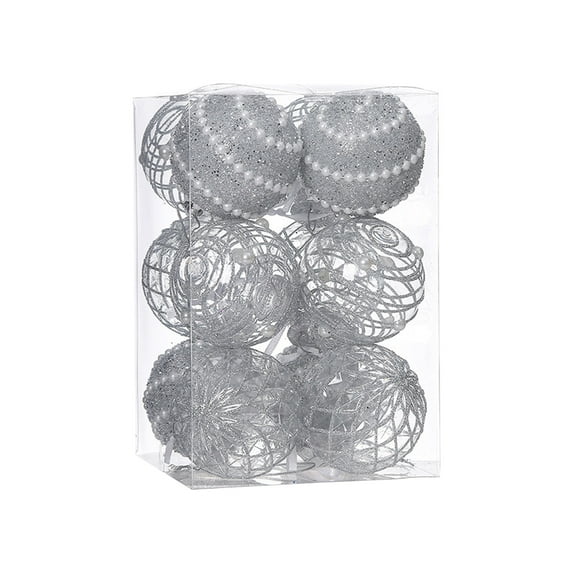 Hwkond Christmas Tree Decorations Clearance Hot Christmas Balls Indoor Outdoor Venue Decoration Gift Balls Christmas Tree Decoration Christmas Balls(Silver,2.76in)