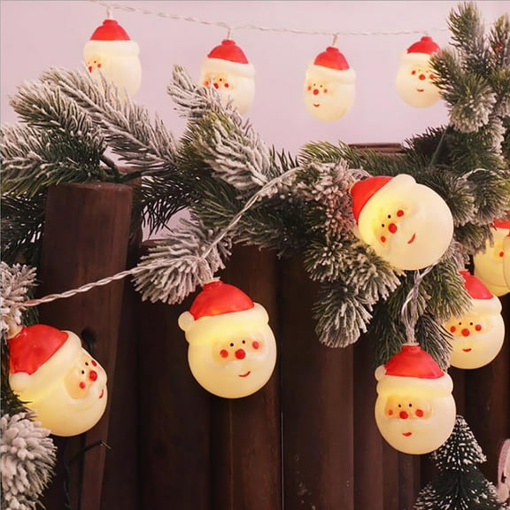 Hwkond Christmas Tree Lights Christmas LED String Lights Snowman Indoor Outdoor Party Tree Decor on Clearance
