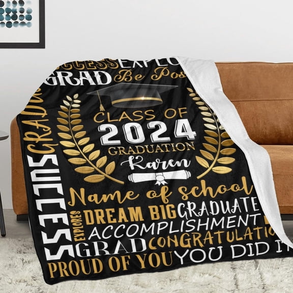 Hwkond Cooling Comforter 2024 Graduation Season Party Blanket Home Printing Outdoor Travel Camping Night Reading Blanket on Clearance
