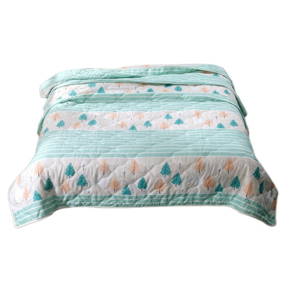 Hwkond Cooling Comforter Skin-friendly Plain Printed Washed Cotton Summer Quilt Ventilation Quilt on Clearance