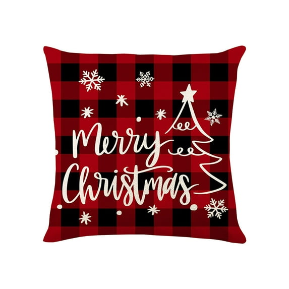 Hwkond Decorative Throw Pillows Linen Christmas Pillowcase 17.71x17.71in Used For Christmas Decoration Winter Holiday Decoration Pillow Cover Suitable For Home Sofas,redC