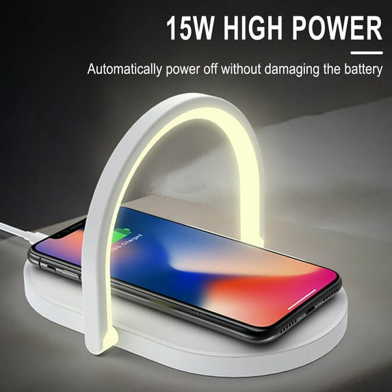 Desk Lamp, 15w Foldable Night Wireless Charger Fast Charge Three-in- Wireless Charger Stand Clearance Sale