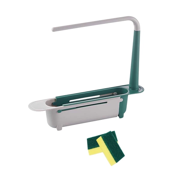 Hwkond Dish Sponge Sink Telescopic Rack + 2PC Scouring Pads Kitchen Supplies Multifunctional Pull-out Storage Rack Hanging Sink Dishwashing Cloth Rack On Clearance