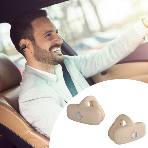 Hwkond Ear Buds Or Earbuds Gas Conduction Earphones Wireless Ear-Clip Gas Conduction Headphones Bluetooth Open Ear Clip On Headphone Wearing Clip Type Bluetooth Earbuds 25% Off Promotion