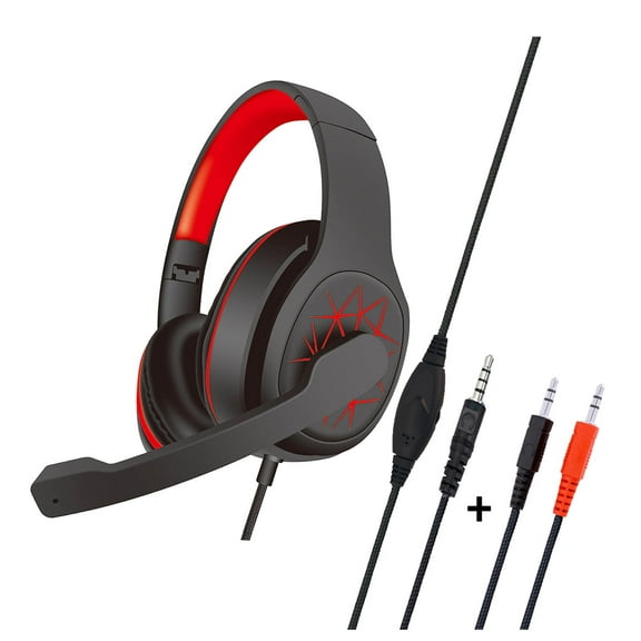 Hwkond Gaming headset PC, Esports Computer Game Earphones Headworn Wired Earphones 3.5mm+1/2 Audio Cable