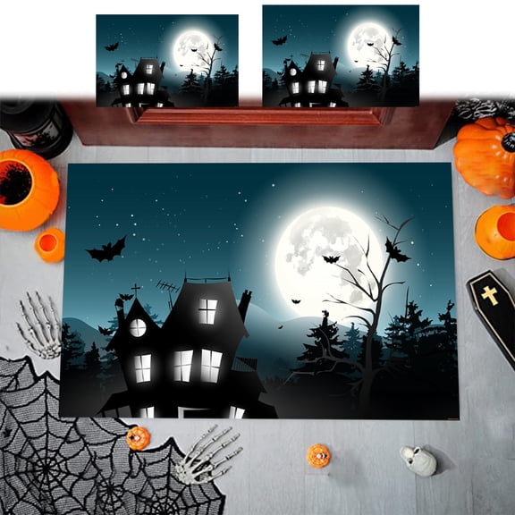 Hwkond Halloween Rug for Living Room Halloween Thanksgiving Pumpkins Doormat Rug - Non-Slip Entrance Doormat Rug indoor for Home/Bathroom/Kitchen/Bedroom(50x80cm)