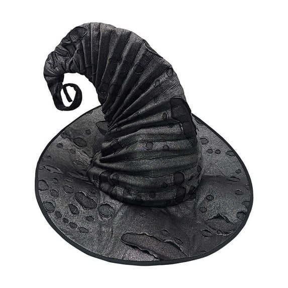 Hwkond Halloween Witch Hats, 2024 New Style Halloween Burning Ragged Hat Halloween Witch Hat Old Fashioned Witch Cap,Black