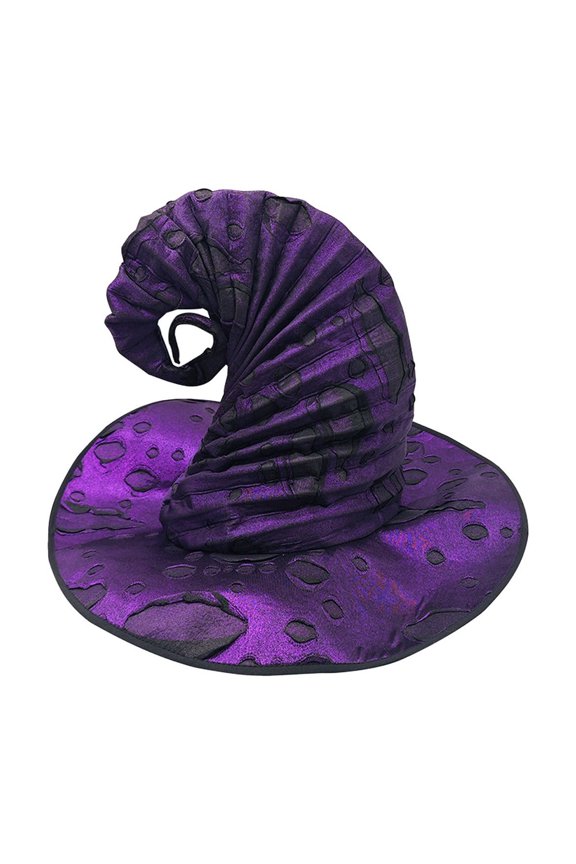 Hwkond Halloween Witch Hats, 2024 New Style Halloween Burning Ragged Hat Halloween Witch Hat Old Fashioned Witch Cap,Purple