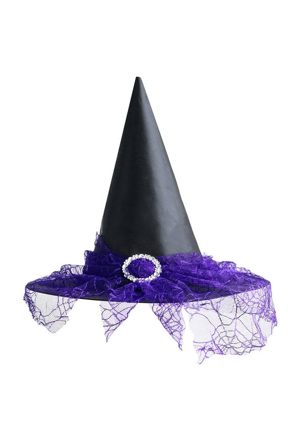 Hwkond Halloween Witch Hats, Halloween Decorative Props Halloween Hat Children Adult Party Dance Up Witch Hat,Purple