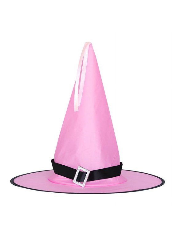 Hwkond Halloween Witch Hats, Halloween Funny Hat Prom Party Decoration Strappy Hat Witch Hat,Pink