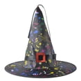 thumbnail image 1 of Hwkond Halloween Witch Hats, Halloween Glowing Hat Children Adult Party Dance Up Witch Hat,Black, 1 of 3