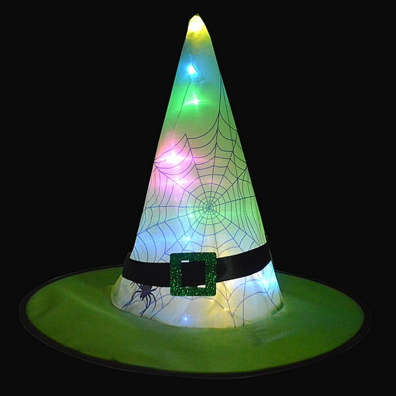 Hwkond Halloween Witch Hats, Halloween Glowing Hat Children Adult Party Dance Up Witch Hat,C