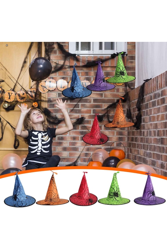 Hwkond Halloween Witch Hats, Halloween Hat Children Adult Party Dance Up Witch Hat,Purple