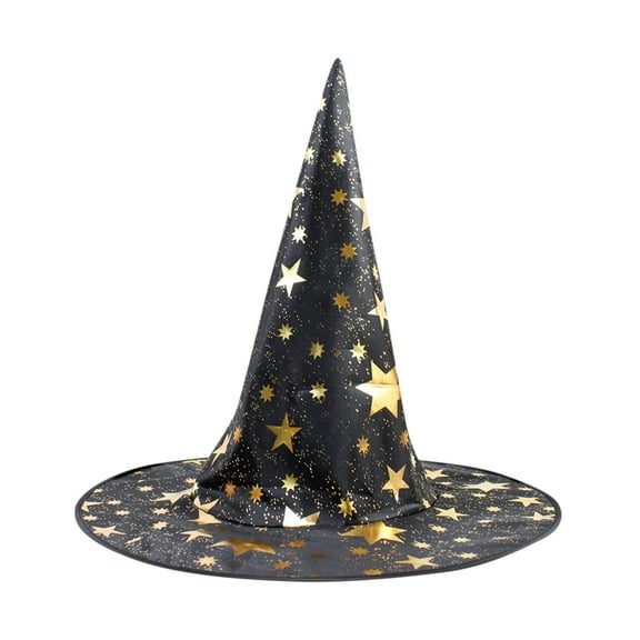 Hwkond Halloween Witch Hats, Witch Hat Halloween Makeup Ball Party Five Star Hat Children's Performance Witch Magician Pointed Hat,A
