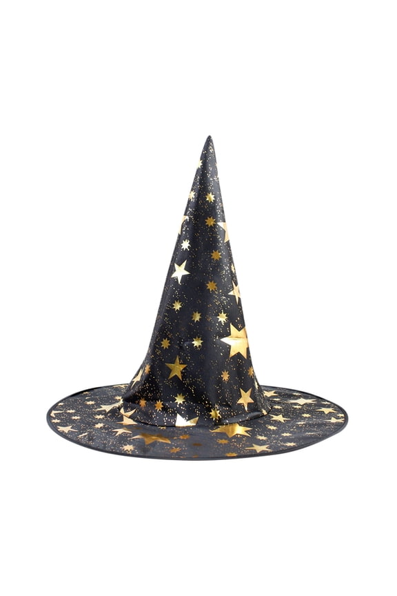 Hwkond Halloween Witch Hats, Witch Hat Halloween Makeup Ball Party Five Star Hat Children's Performance Witch Magician Pointed Hat,A