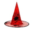 thumbnail image 1 of Hwkond Halloween Wizard Hat Halloween Witch Hat Non-woven Hat Event Party Supplies Props Decoration,Red, 1 of 4